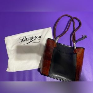BRIGHTON DOLORES Black/Brown Handbag NEW